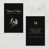 Luxus Reitpferd Schwarz Visitenkarte (Vorne/Hinten)