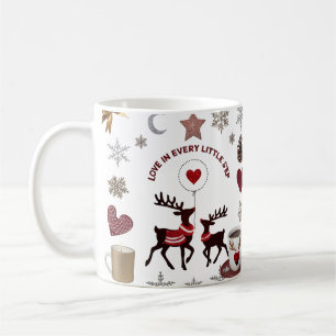 Luxus-Rentier-Mama und Baby "Liebe in jedem kleine Kaffeetasse