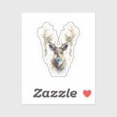 Luxus-Rentier-Sticker mit Antler Aufkleber (Blatt)