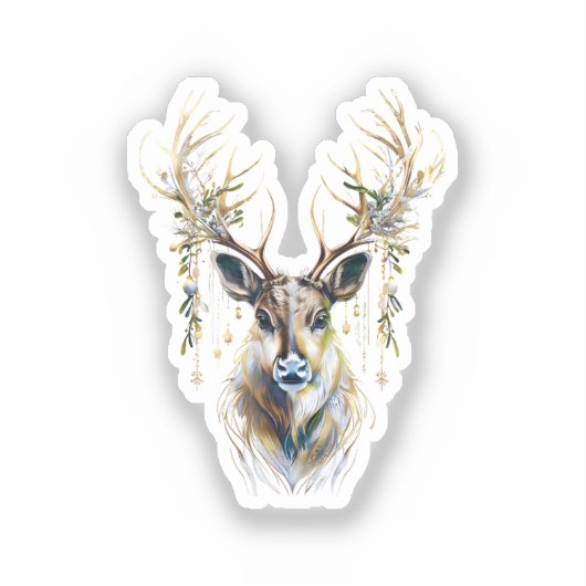 Luxus-Rentier-Sticker mit Antler Aufkleber (Vorderseite)