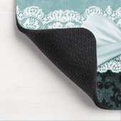 Luxus Ribbon Blue Damask Mousepad (Ecke)