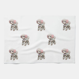 Luxus Robot Poodle Art Print für Liebhaber von Hei Geschirrtuch