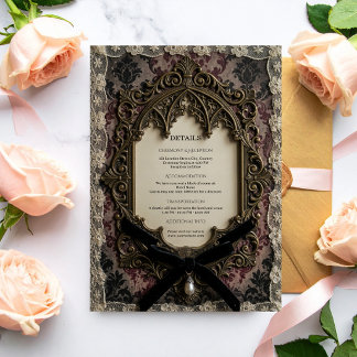 Luxus-Rokokoko-Victorian-Spitze-Gotische-Hochzeit Begleitkarte