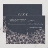 Luxus Romantic Spring RSVP Karte (Vorne/Hinten)