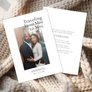 Luxus Romantisches Foto Miss zu Mrs. Brautparty Einladung