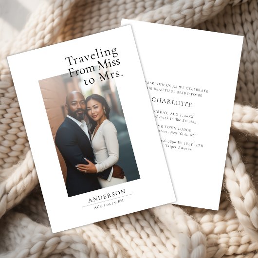 Luxus Romantisches Foto Miss zu Mrs. Brautparty Einladung
