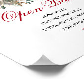 Luxus-Rosa-Burgunder-Farben-Open-Bar-Hochzeitspost Poster (Ecke)