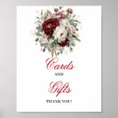 Luxus-Rosa-Burgunder-Tischkarten-Geschenke-Schild Poster (Vorne)
