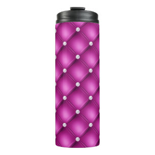 Luxus-Rosa-Diamant-Tufting-Muster Thermosbecher