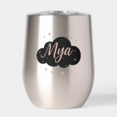 Luxus Rosa Rose Gold & Obsidian Crystal Tumbler (Vorderseite)