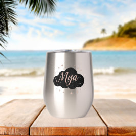 Luxus Rosa Rose Gold & Obsidian Crystal Tumbler