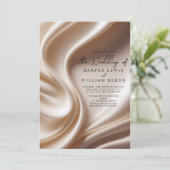 Luxus-Rosa-Satin-Hochzeit Einladung (Stehend Vorderseite)