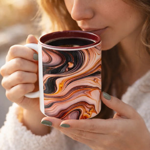 Luxus-Rosa- und Goldmarmor-Kaffeetasse – Elegantes Zweifarbige Tasse