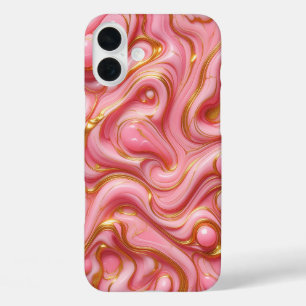Luxus-Rosa- und Weißmarmor-Handyhülle - Elegant  iPhone 16 Plus Hülle