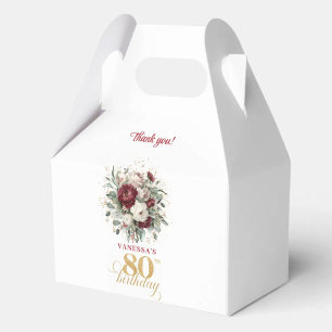 Luxus-Rosé-Blumen-Geschenkbox zum 80. Geburtstag Geschenkschachtel