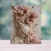 Luxus-Rosé-Blumenreliefposter Acrylschild (Neutral)