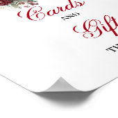 Luxus-Rosé-Burgunder-Karten und Geschenke-Schild Poster (Ecke)