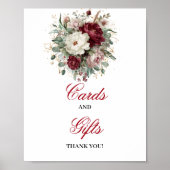 Luxus-Rosé-Burgunder-Karten und Geschenke-Schild Poster (Vorne)