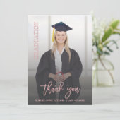 Luxus Rose Gold Abschluss Vielen Dank Foto Dankeskarte (Stehend Vorderseite)
