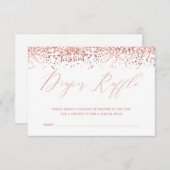 Luxus Rose Gold Baby Dusche Windeln Raffle Ticket Begleitkarte (Vorne/Hinten)