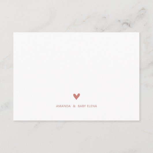 Luxus Rose Gold Baby Dusche Windeln Raffle Ticket Begleitkarte (Rückseite)