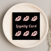 Luxus Rose Gold & Black Lips Glamour Treuekarte Quadratische Visitenkarte