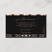 Luxus Rose Gold Black Sparkling Diamonds Add Logo Visitenkarte (Rückseite)