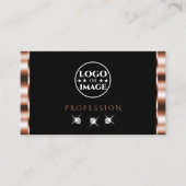 Luxus Rose Gold Black Sparkling Diamonds Add Logo Visitenkarte (Vorderseite)
