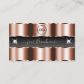 Luxus Rose Gold Black Sparkling Diamonds Add Logo Visitenkarte (Vorderseite)
