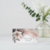 Luxus Rose Gold Blume Visitenkarte (Stehend Vorderseite)