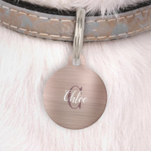 Luxus Rose Gold Brushed Metal Monogram
