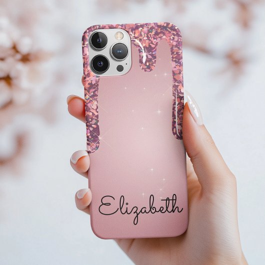 Luxus Rose Gold Dripping Glitzer Case-Mate iPhone Hülle