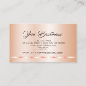 Luxus Rose Gold Effect Template Beruflich Visitenkarte (Rückseite)
