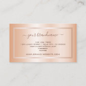 Luxus Rose Gold Effekt Beruflich und modern Visitenkarte (Rückseite)