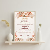 Luxus Rose Gold Floral Frame Nikah Vertrag