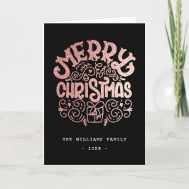 Luxus Rose Gold Foil Frohe Weihnachten Schwarz Cus