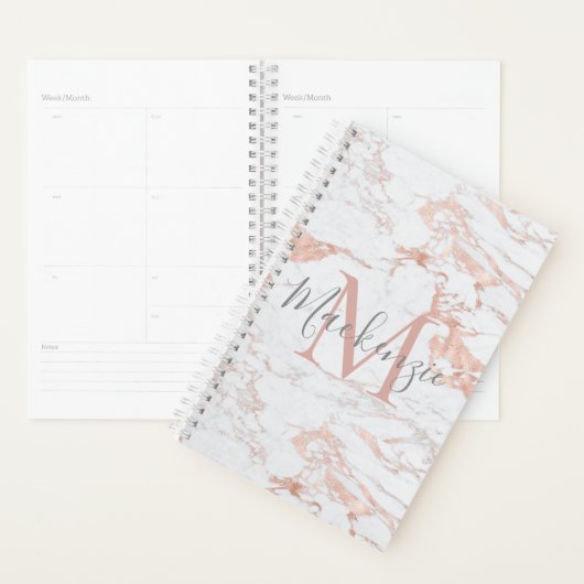 Luxus Rose Gold Foil | Marmormonogramm Planer (Anzeige)