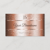 Luxus Rose Gold Funkelnd Glitzer und Initialen Visitenkarte (Vorderseite)