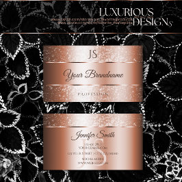 Luxus Rose Gold Funkelnd Glitzer und Initialen Visitenkarte