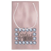 Luxus Rose Gold Geburtstag Glas Textur Kleine Geschenktüte (Rückseite)