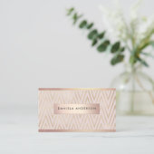 Luxus Rose Gold Geometric Hintergrund Chic Visitenkarte (Stehend Vorderseite)