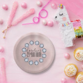 Luxus Rose Gold Glasgewebe Geburtstag Pappteller (Party)