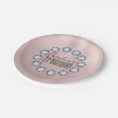 Luxus Rose Gold Glasgewebe Geburtstag Pappteller (Schrägansicht)