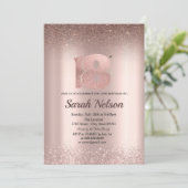 Luxus Rose Gold Glitzer Bokeh Einladung (Stehend Vorderseite)