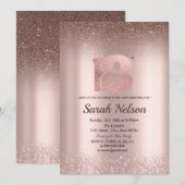 Luxus Rose Gold Glitzer Bokeh Einladung (Vorne/Hinten)