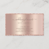 Luxus Rose Gold Glitzer Frame Monogram Visitenkarte (Rückseite)