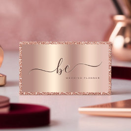Luxus Rose Gold Glitzer Frame Monogram Visitenkarte
