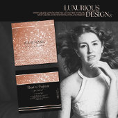 Luxus Rose Gold Glitzer Luminous Stars Elegante Quadratische Visitenkarte