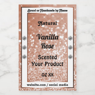 Luxus Rose Gold Glitzer Produktkennzeichnungen Dia Lebensmitteletikett