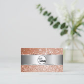 Luxus Rose Gold Glitzer Stars und Logos Silver Visitenkarte (Stehend Vorderseite)